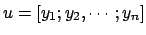 $ u=[y_1;y_2,\cdots;y_n]$