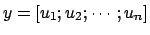 $ y=[u_1;u_2;\cdots;u_n]$