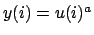 $ y(i)=u(i)^a$