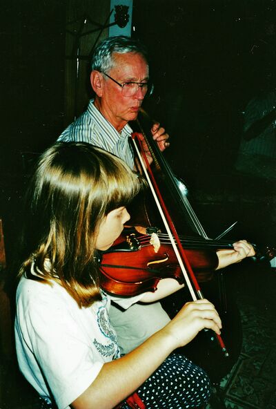 Ken and Laura play a duet (June 2000).
