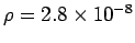 $\rho = 2.8 \times 10^{-8}$
