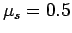 $\mu_s = 0.5$