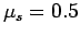$\mu_s = 0.5$
