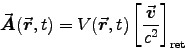 \begin{displaymath}
\Vec{A}(\Vec{r},t) = V(\Vec{r},t) \left[\Vec{v}\over c^2\right]_{\rm ret}
\end{displaymath}