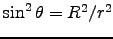 $\sin^2\theta=R^2/r^2$