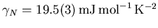 $N(E_F) = 11.8\,\mathrm{mJ}\,\mathrm{mol}^{-1}\,{k_B}^{-2}\,
\mathrm{K}^{-2}$