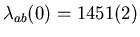 $\lambda_{ab} (0) = 1451(2) $
